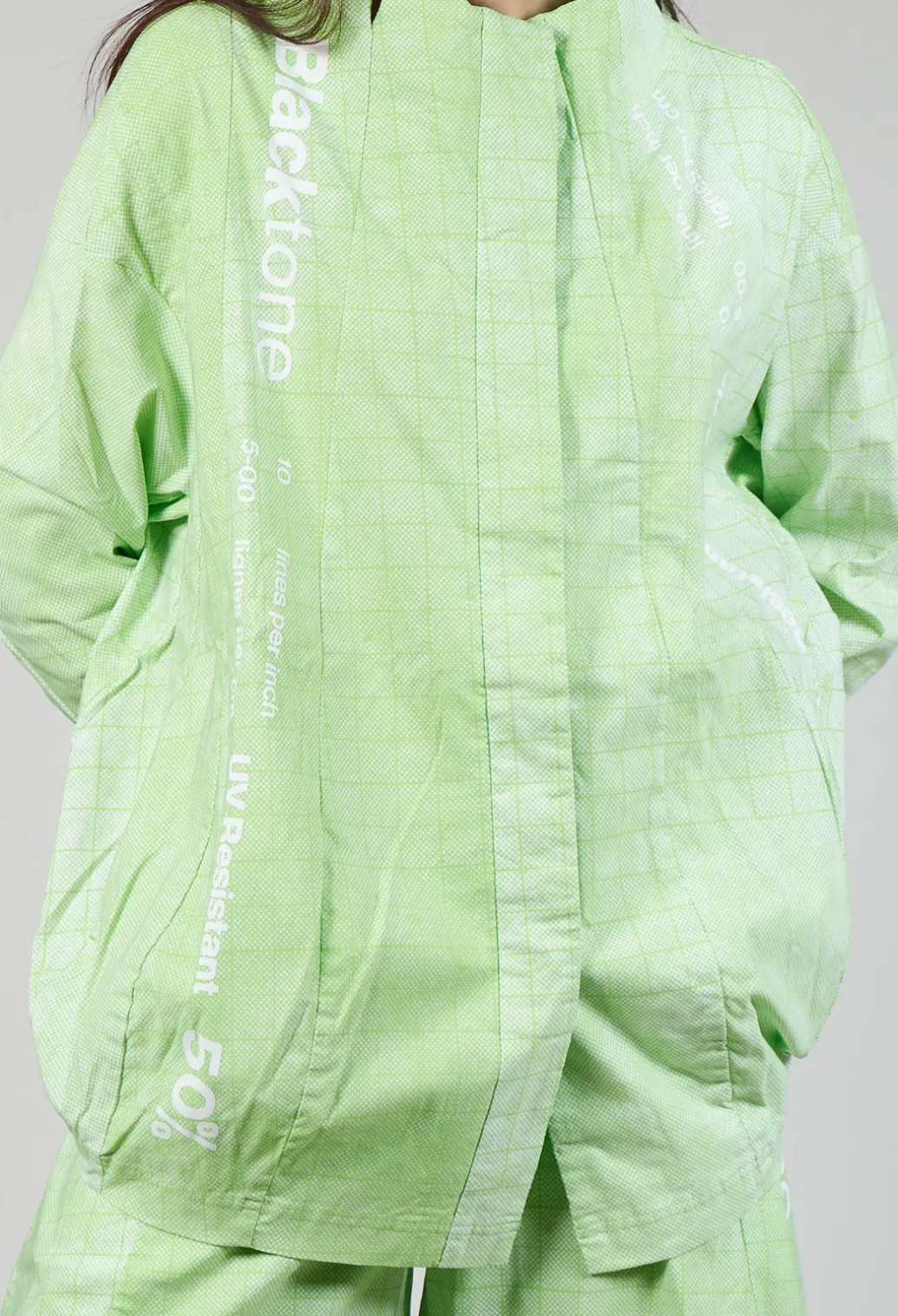 Relaxed Fit Jacket in Placed Lime Print
