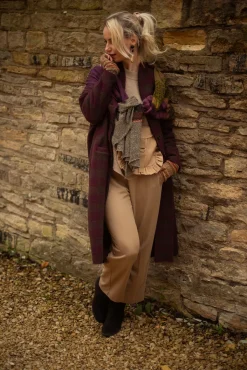 Ribbed Knit Jumper with Feature Pocket in Visone and Camel