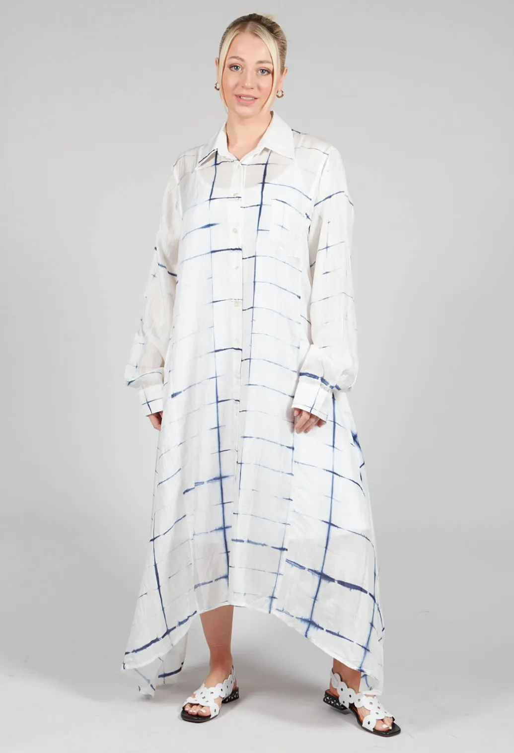 Roberta Chemisier in Blue and Cream
