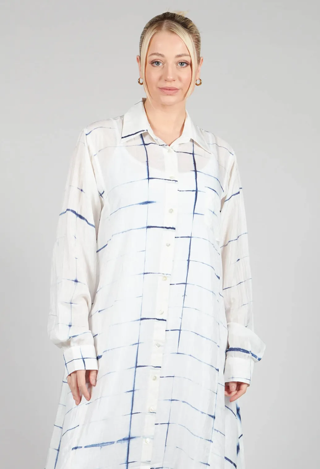 Roberta Chemisier in Blue and Cream