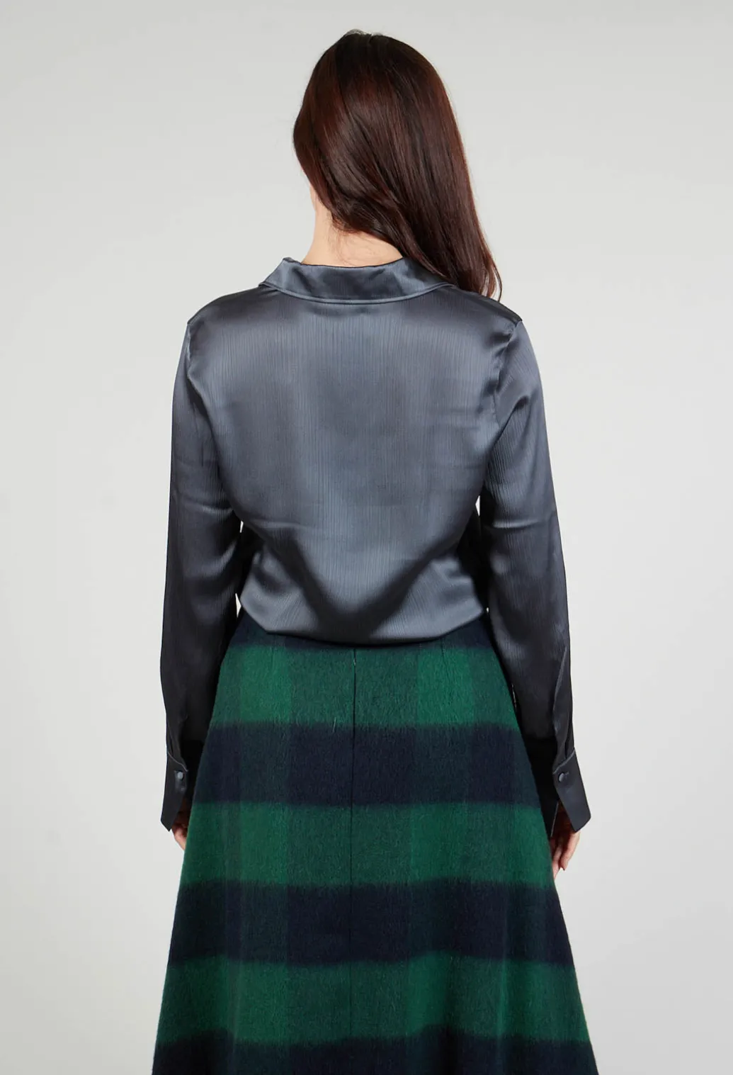 Romantic Long Sleeved Shirt in Metallic Grey