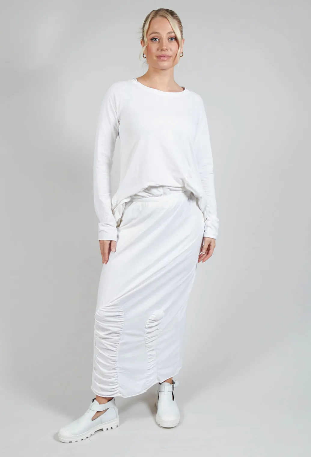 Ruched Skirt in Starwhite