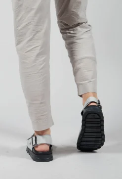 Sandals with Buckle Detail in Gasoline Nuvola