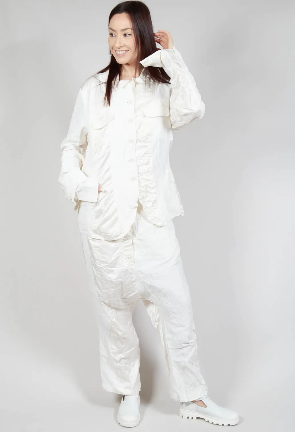 Satin Contrast Jacket in Callas
