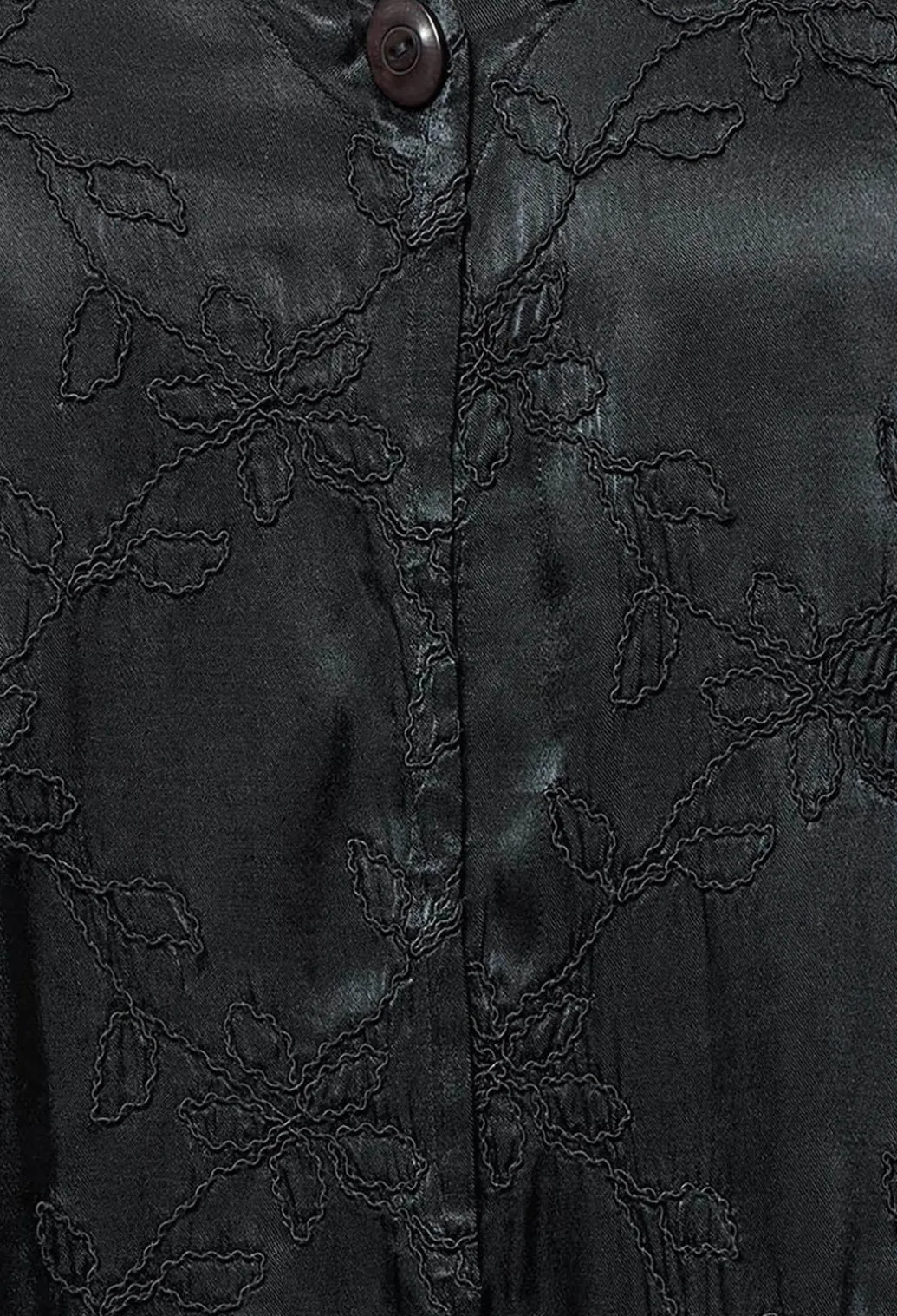Satin Front Jacket with Embroidery in Storm