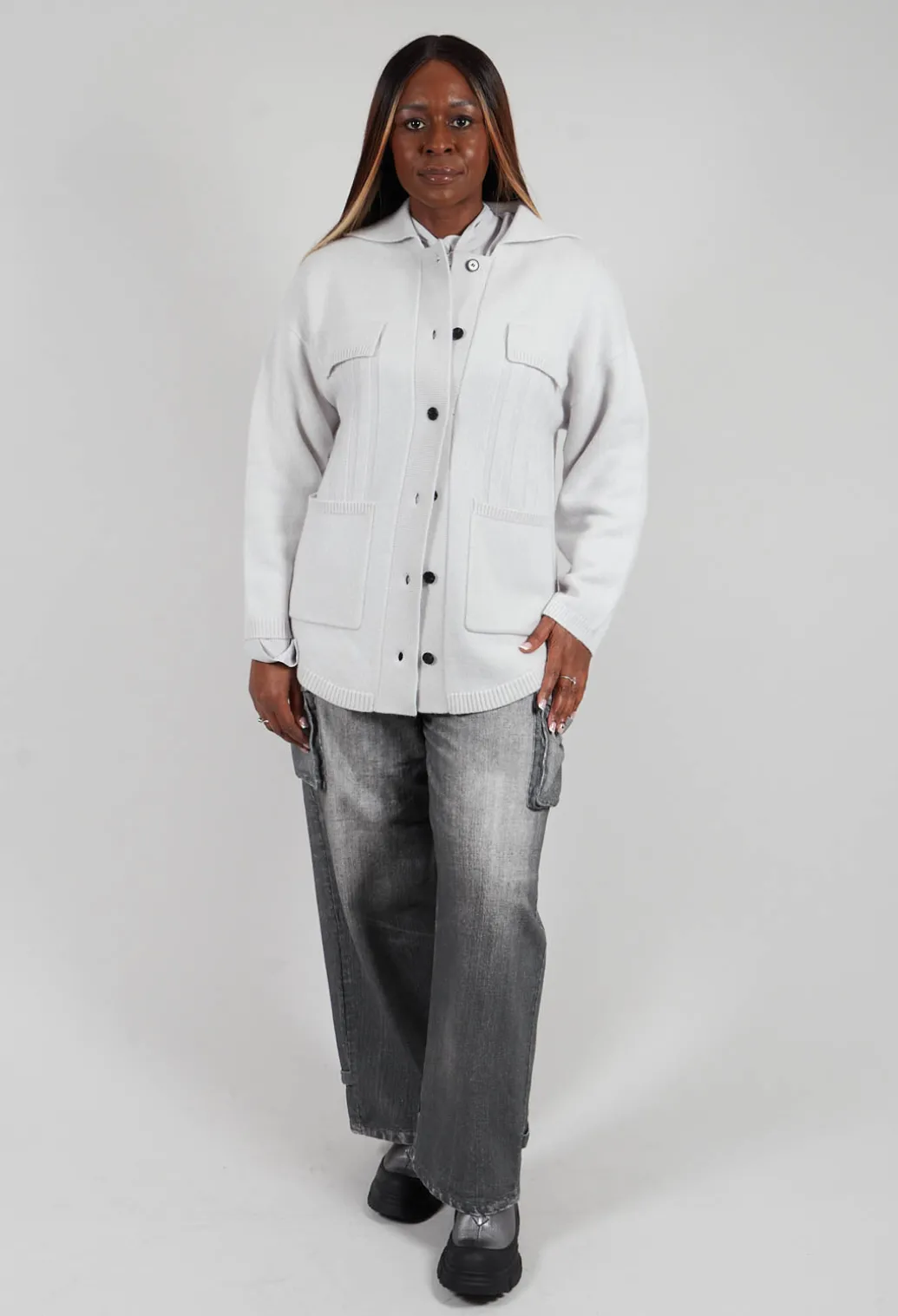 Semi-Sheer Blouse in Light Grey