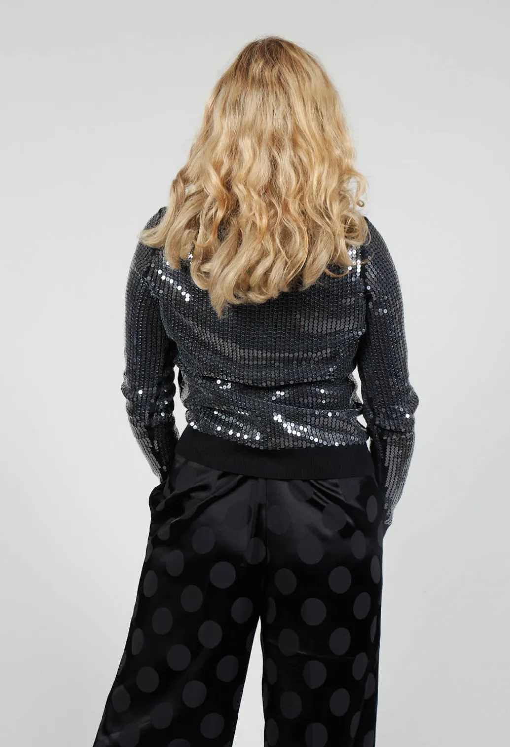 Sequined Cardigan in Black