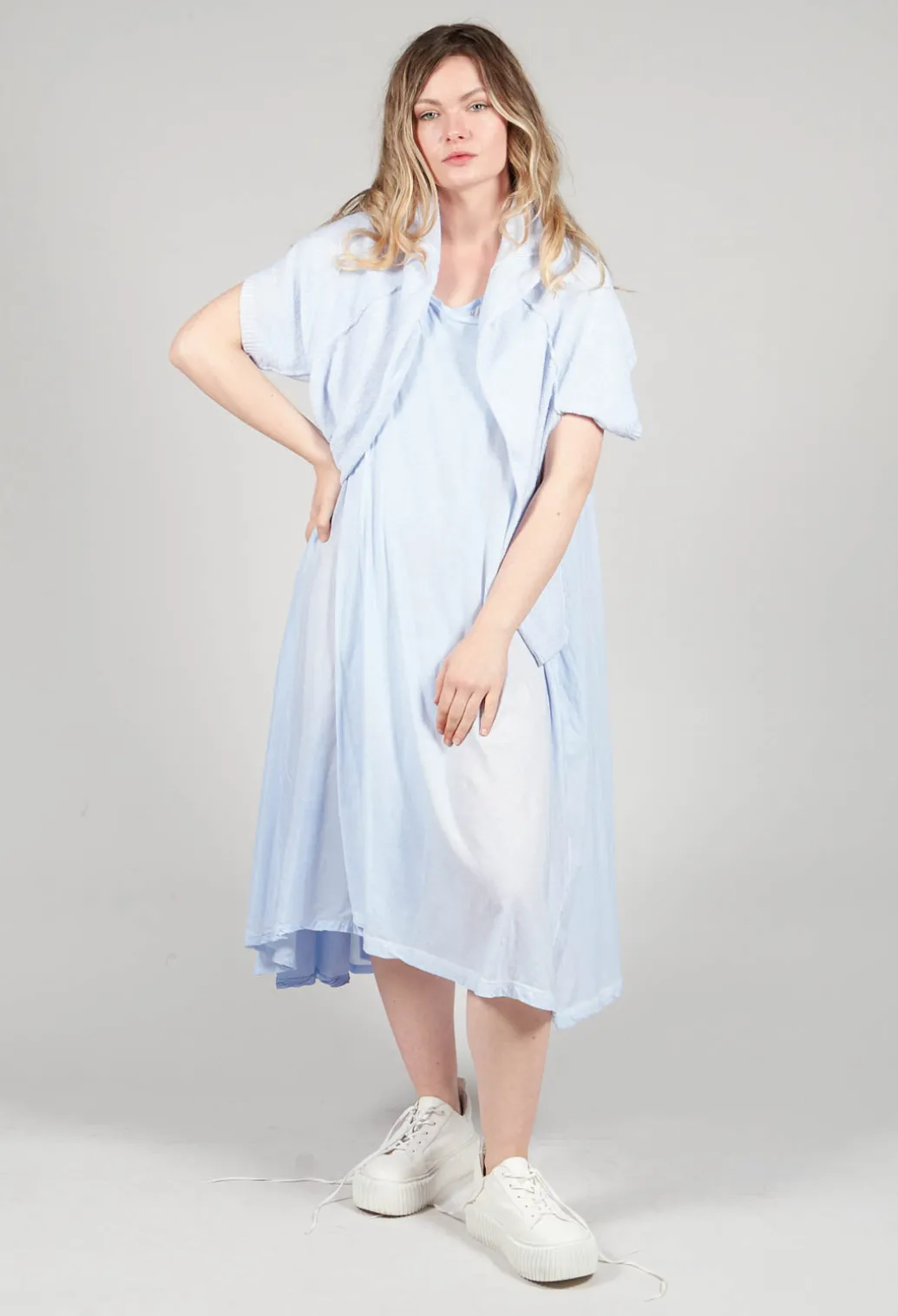 Sheer Double Vest Dress in Enzian 10% Cloud