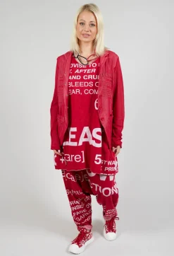 Sheer Sleeve Jacket in Chili Print