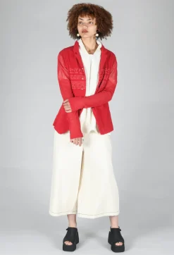 Sheer Sleeve Jacket in Chili Chili Print