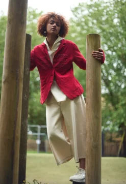 Sheer Sleeve Jacket in Chili Chili Print