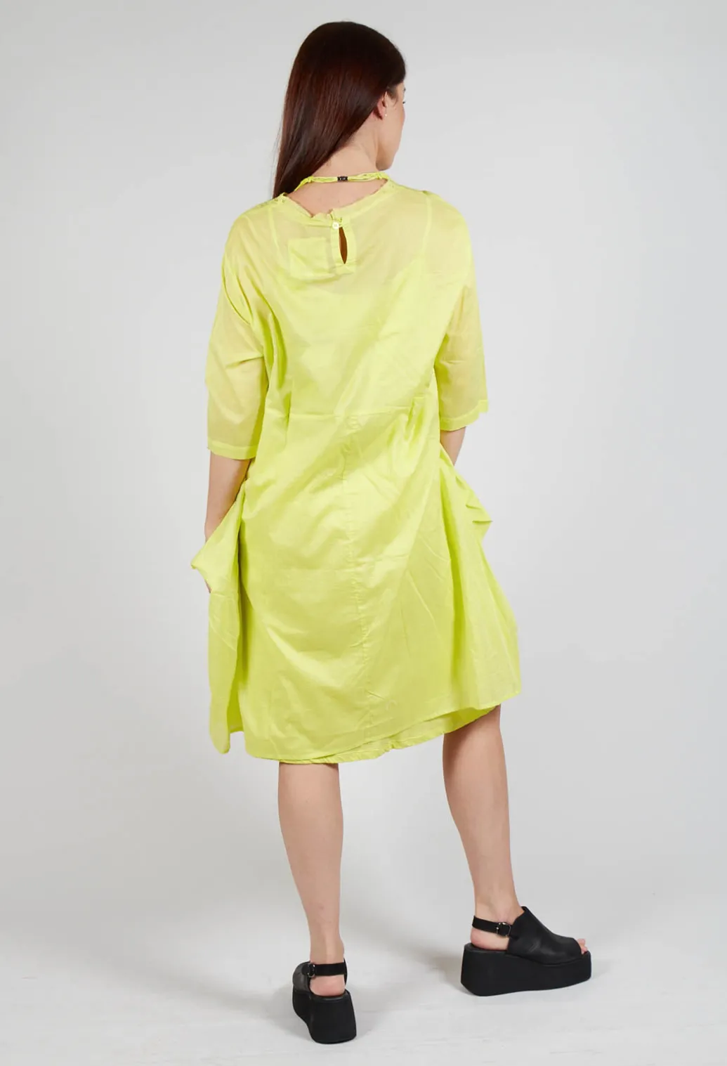 Sheer Smock Dress in Lime