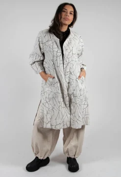 Shirt Dress with Print in White