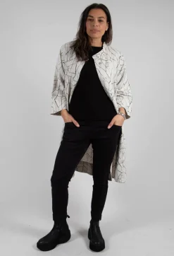 Shirt Dress with Print in White