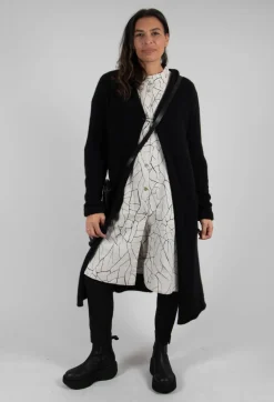 Shirt Dress with Print in White