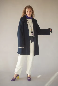 Short Mande Coat in Dark Night