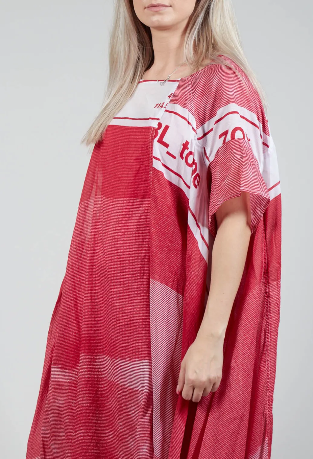 Short Sleeve Cotton Dress in Chili Print