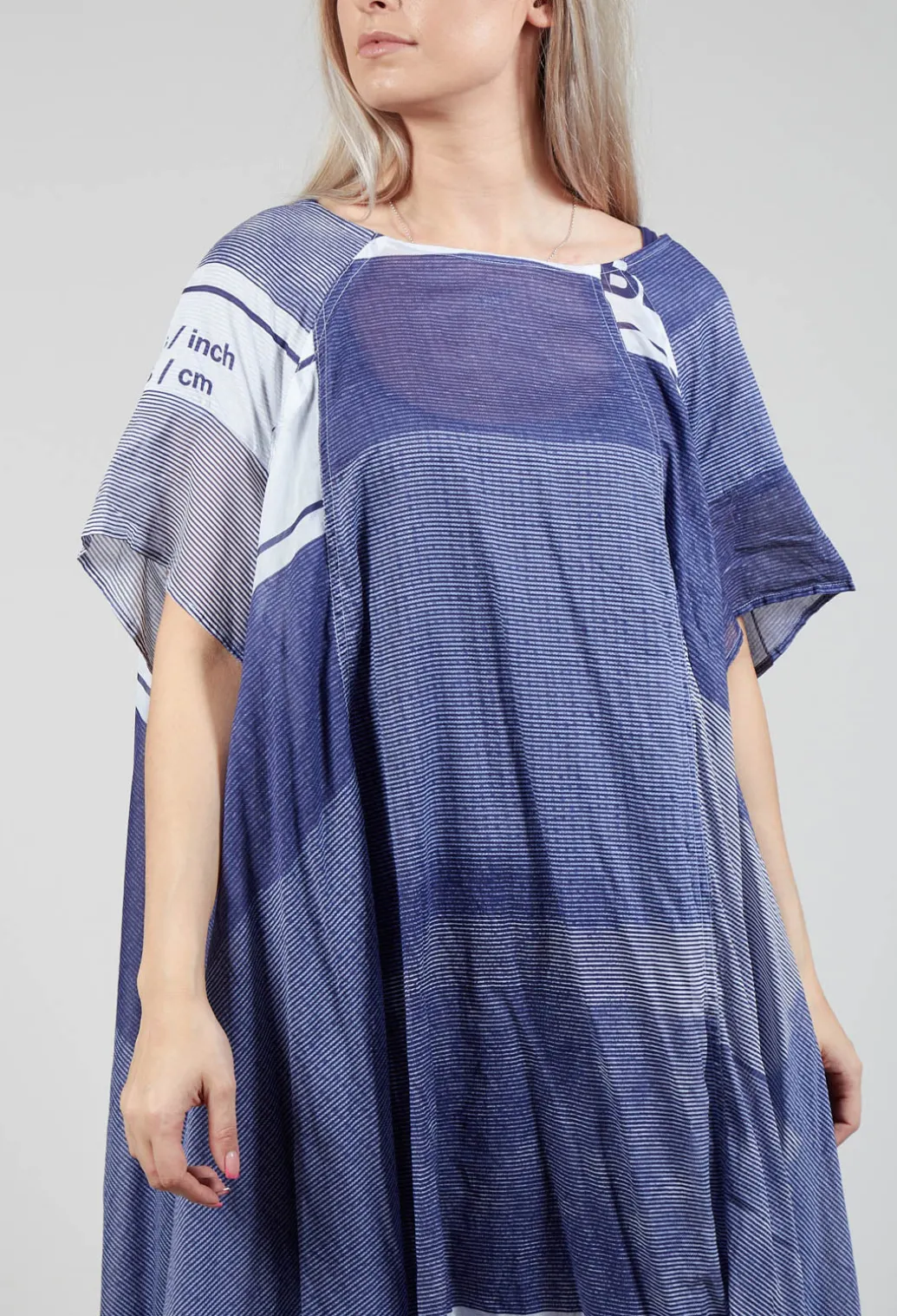 Short Sleeve Cotton Dress in Azur Print