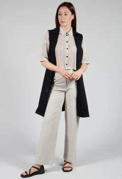 Short Sleeve Knitted Cardigan in Mastic