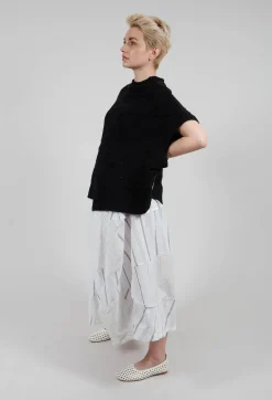 Short Sleeve Knitted Jumper in Black