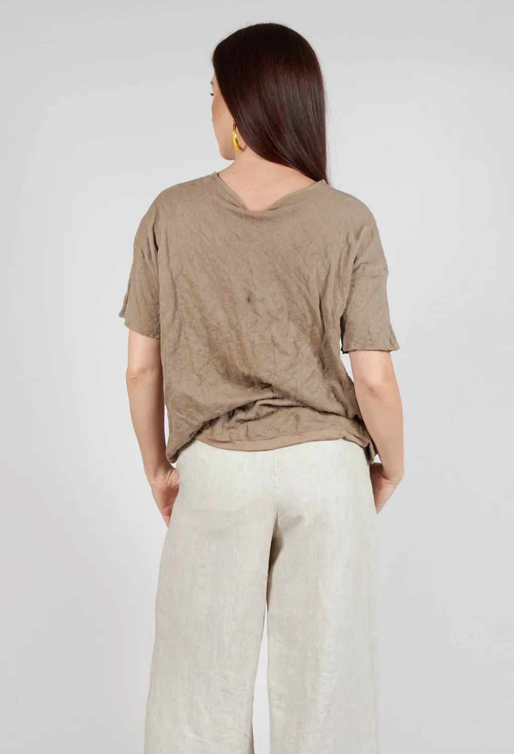 Short Sleeved Jumper in Taupe