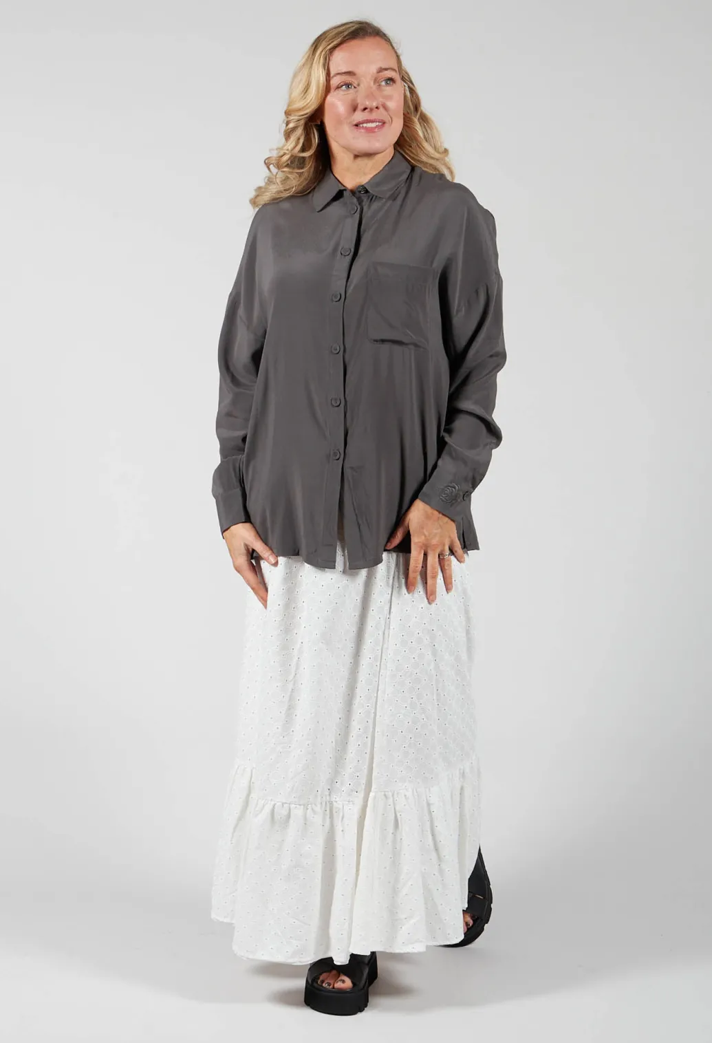 Silk Blouse in Antracite