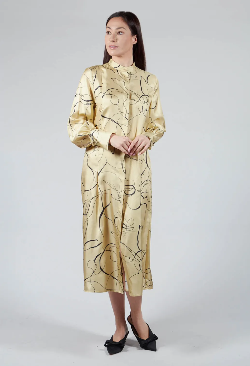 Silk Chemiser Dress in Rabbit Print