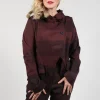 Single Button Jacket Rust Print