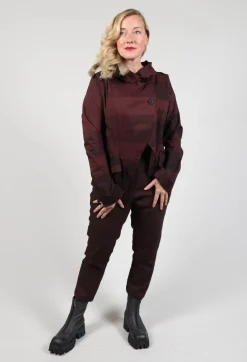 Single Button Jacket Rust Print