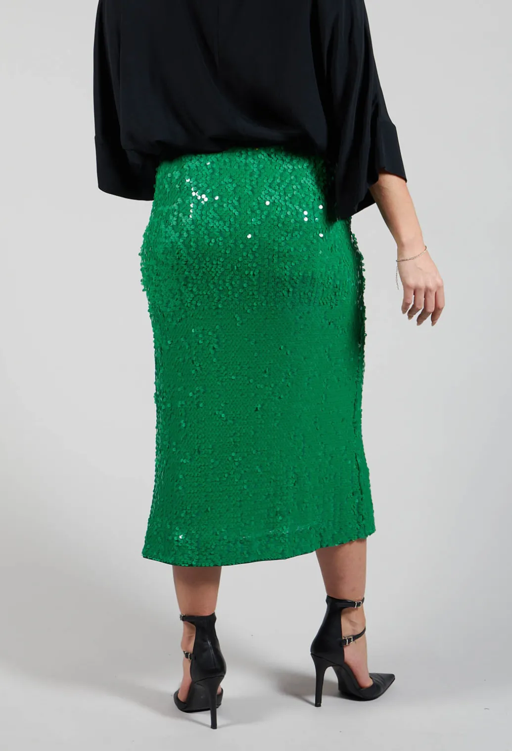 Skirt with Sequin Detail in Green