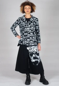 Skull Print Jacket in Black and White