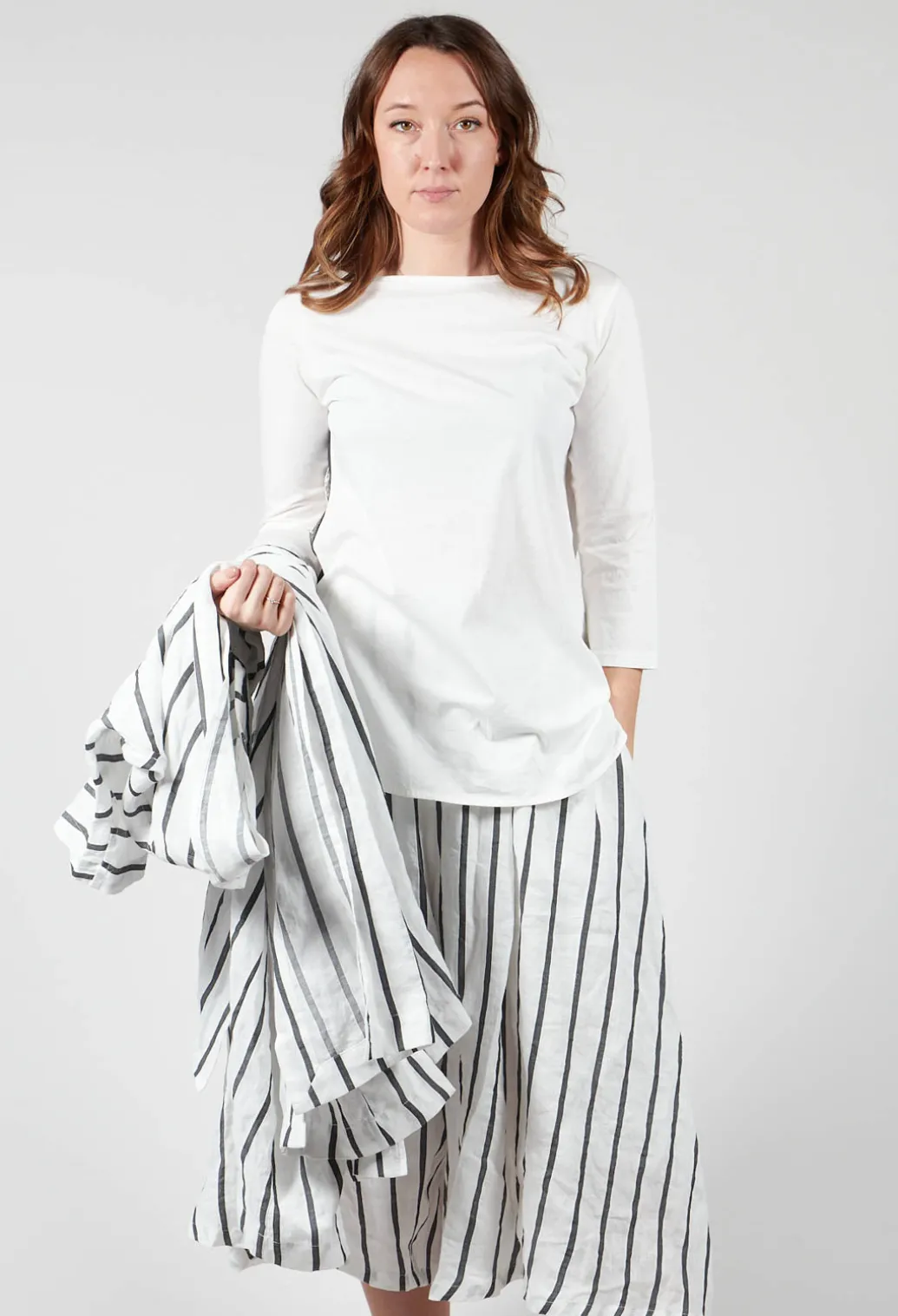 3/4 Sleeve T-Shirt in White