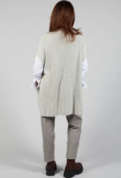 Sleeveless Chunky Jumper in Grafite Grey