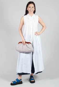 Sleeveless Shirt Dress in Bianco