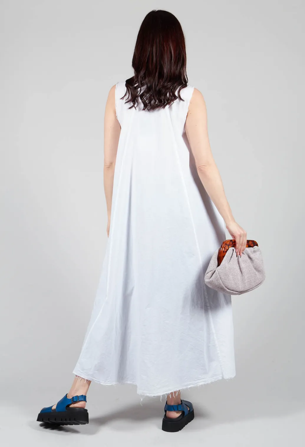 Sleeveless Shirt Dress in Bianco