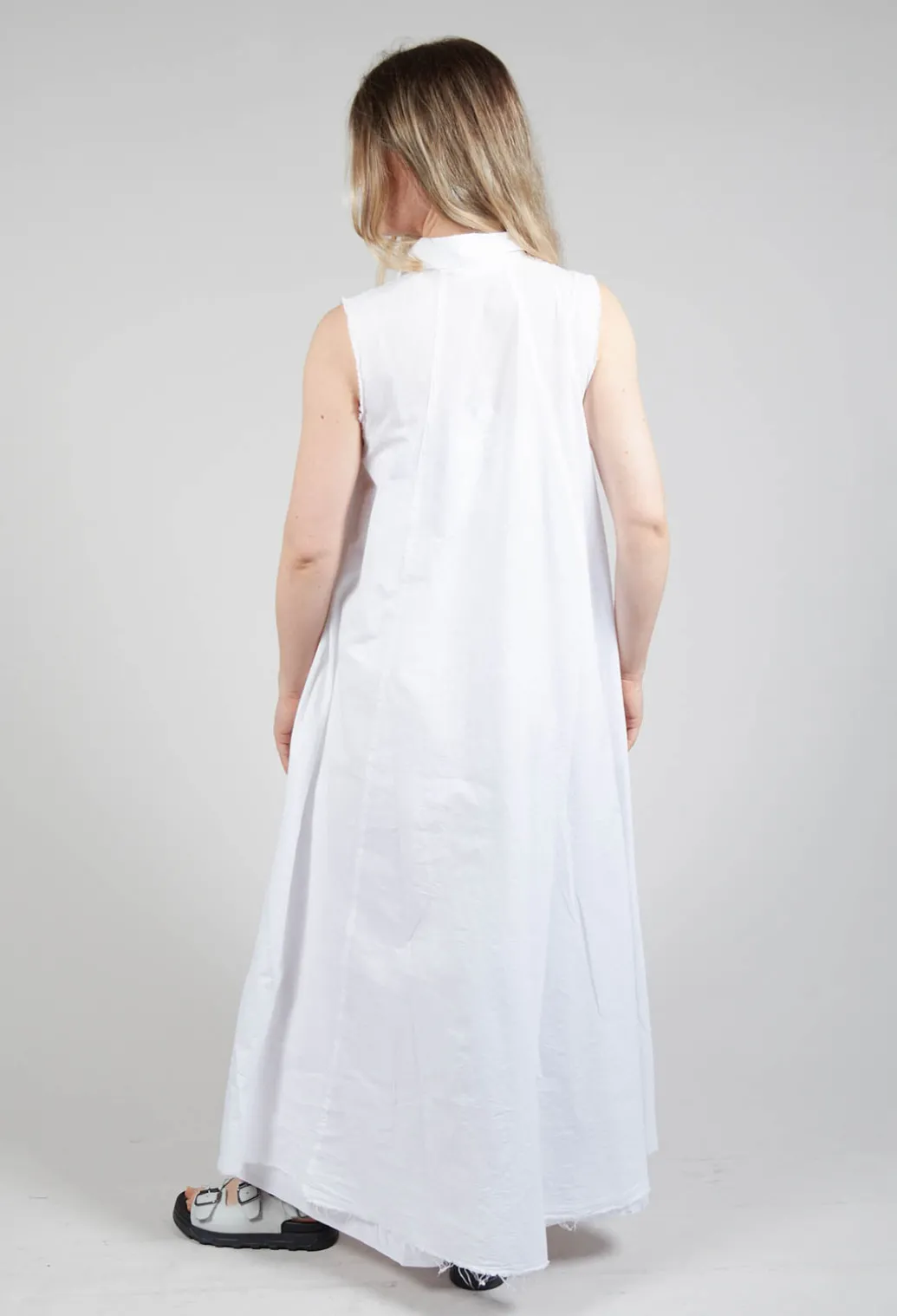 Sleeveless Shirt Dress in Bianco