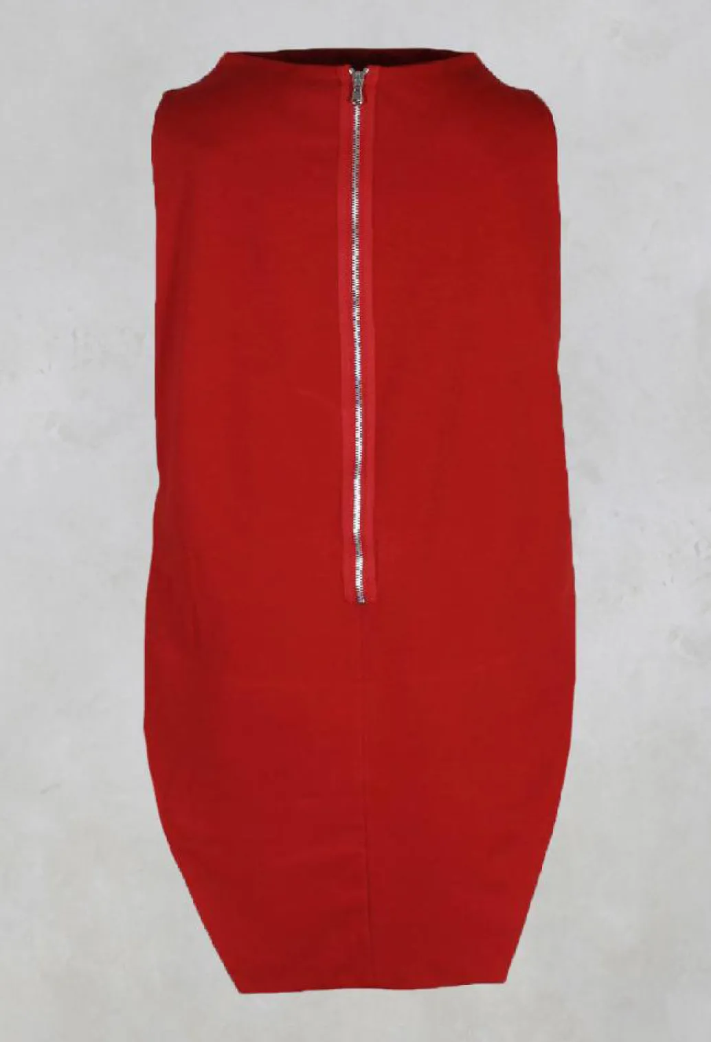 Sleeveless Shirt with Side Slits in Red