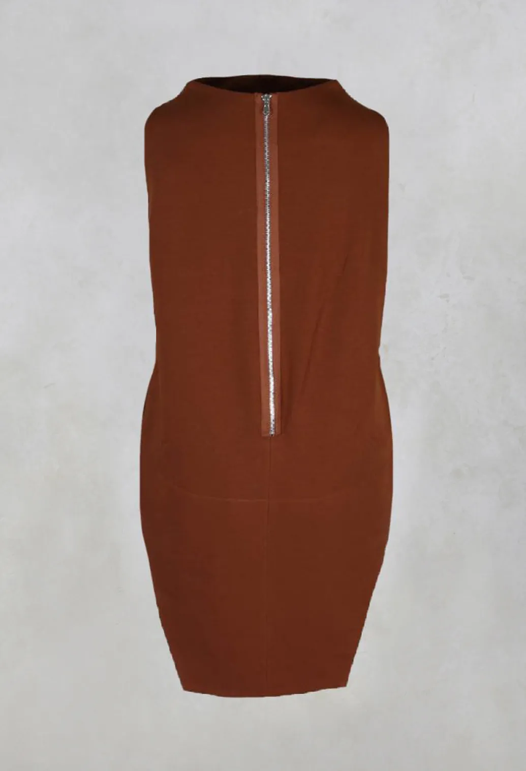 Sleeveless Shirt with Side Slits in Burnt Orange