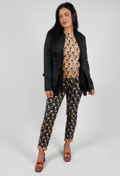 Sleeveless Structured Top with Print in Biscotto