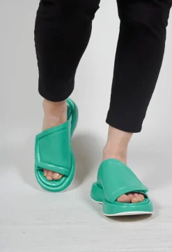 Sliders with Chunky Soles in Green