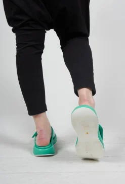 Sliders with Chunky Soles in Green