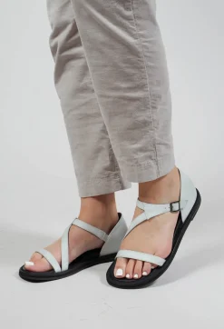 Slim Strap Sandals in Gasoline Bianco Ottico