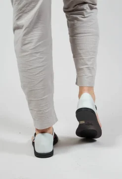 Slim Strap Sandals in Gasoline Bianco Ottico