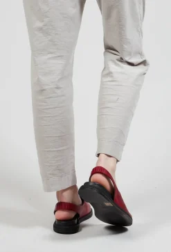 Slingback Slip On Sandals in Gasoline Rosso