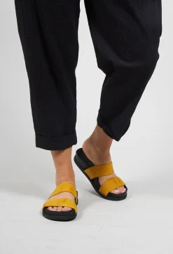 Slip on Sandal in Gasoline Zafferano