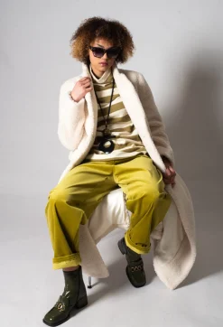 Straight Leg Ribbed Trouser in Cedro