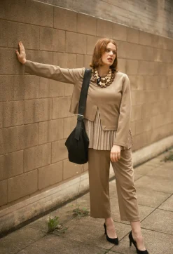 Straight Leg Trousers in Camel