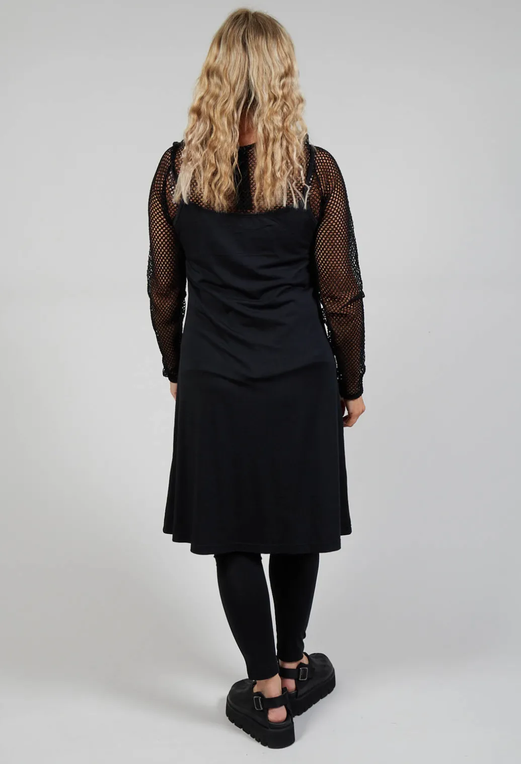 Strappy Jersey Dress in Black