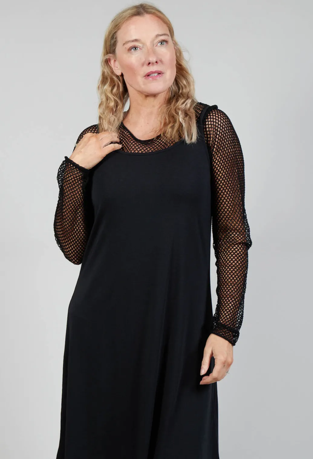 Strappy Jersey Dress in Black