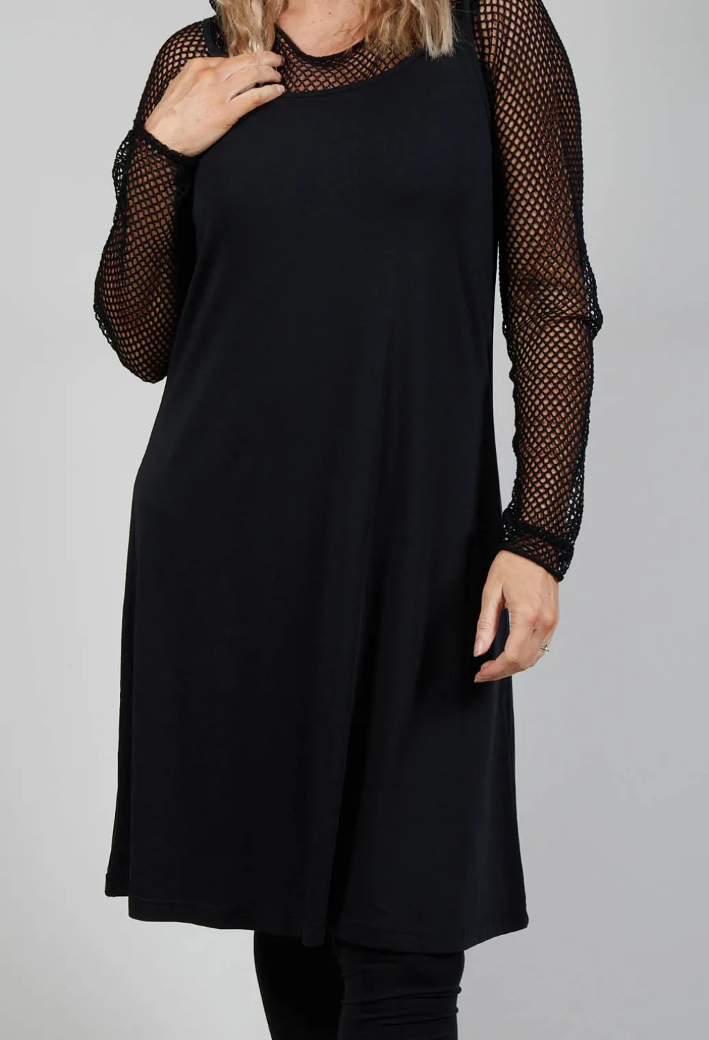 Strappy Jersey Dress in Black